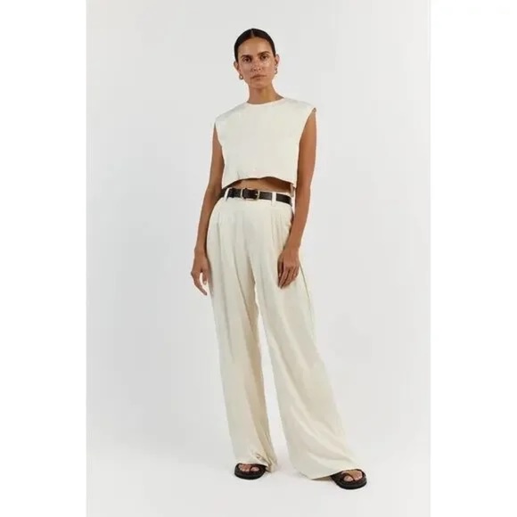 DISSH Tops - DISSH Rue Cropped Sleeveless Top in Cream
